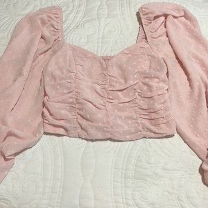 Baby pink/light pink cottage core dainty top
